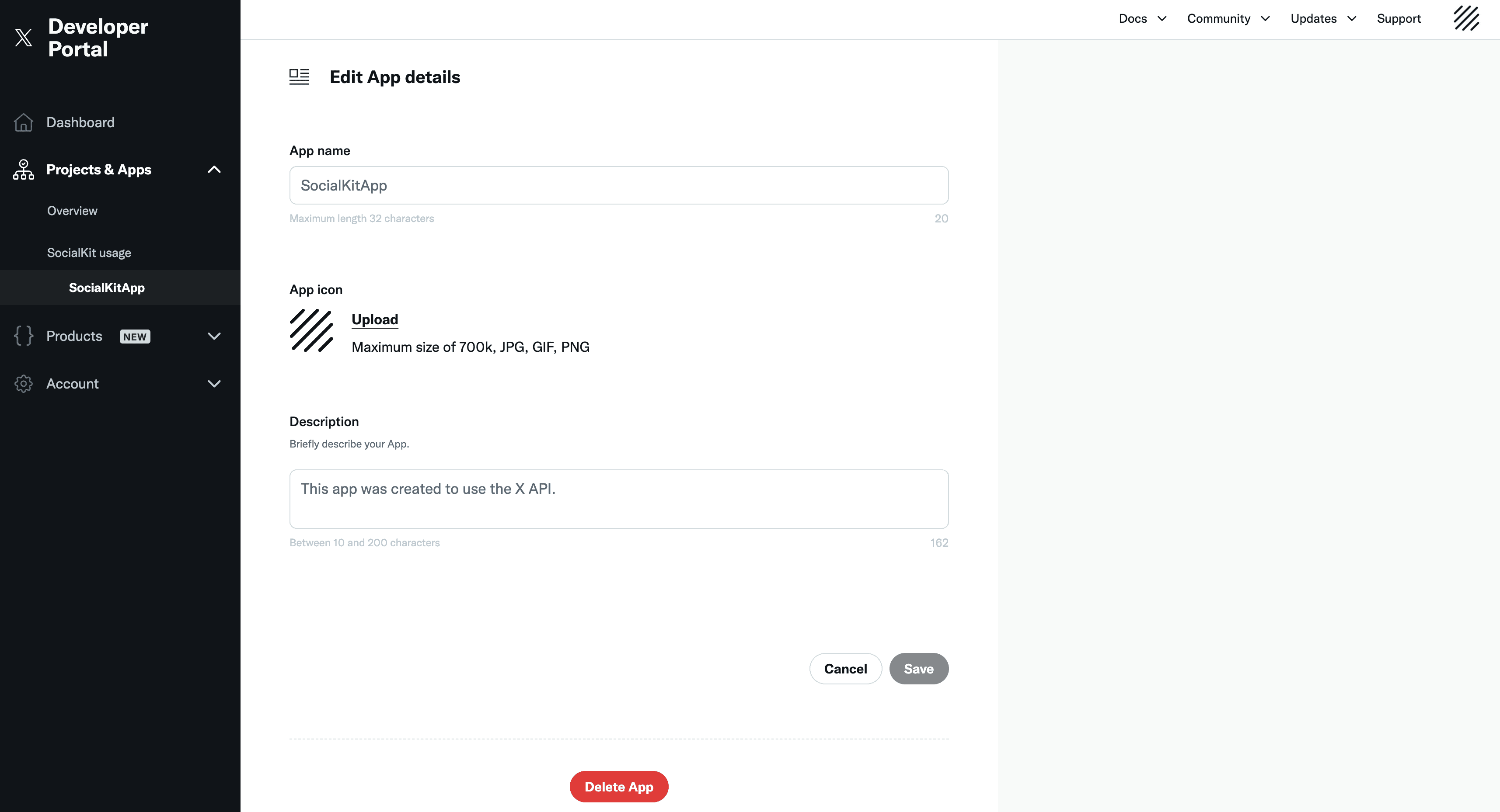 App details