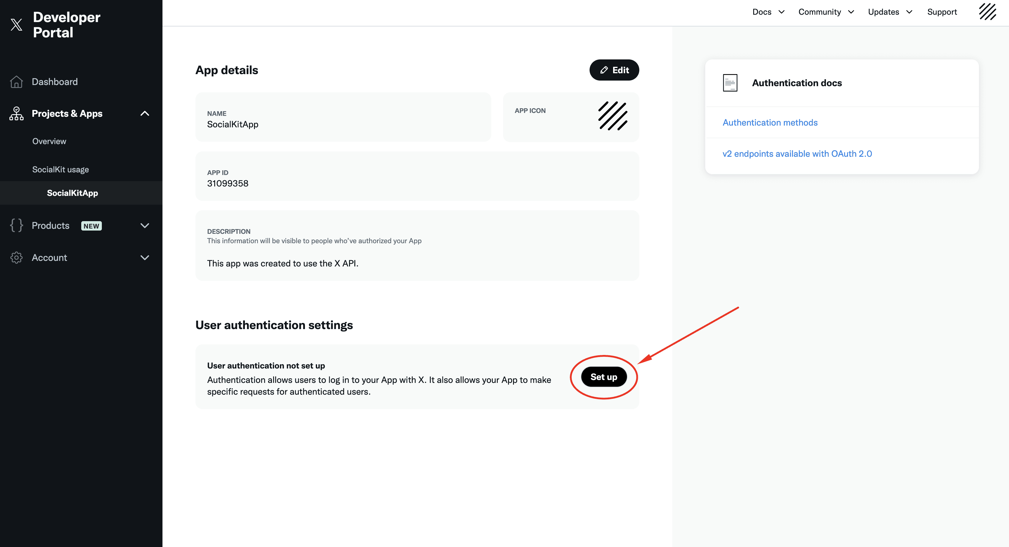 User authentication settings 1