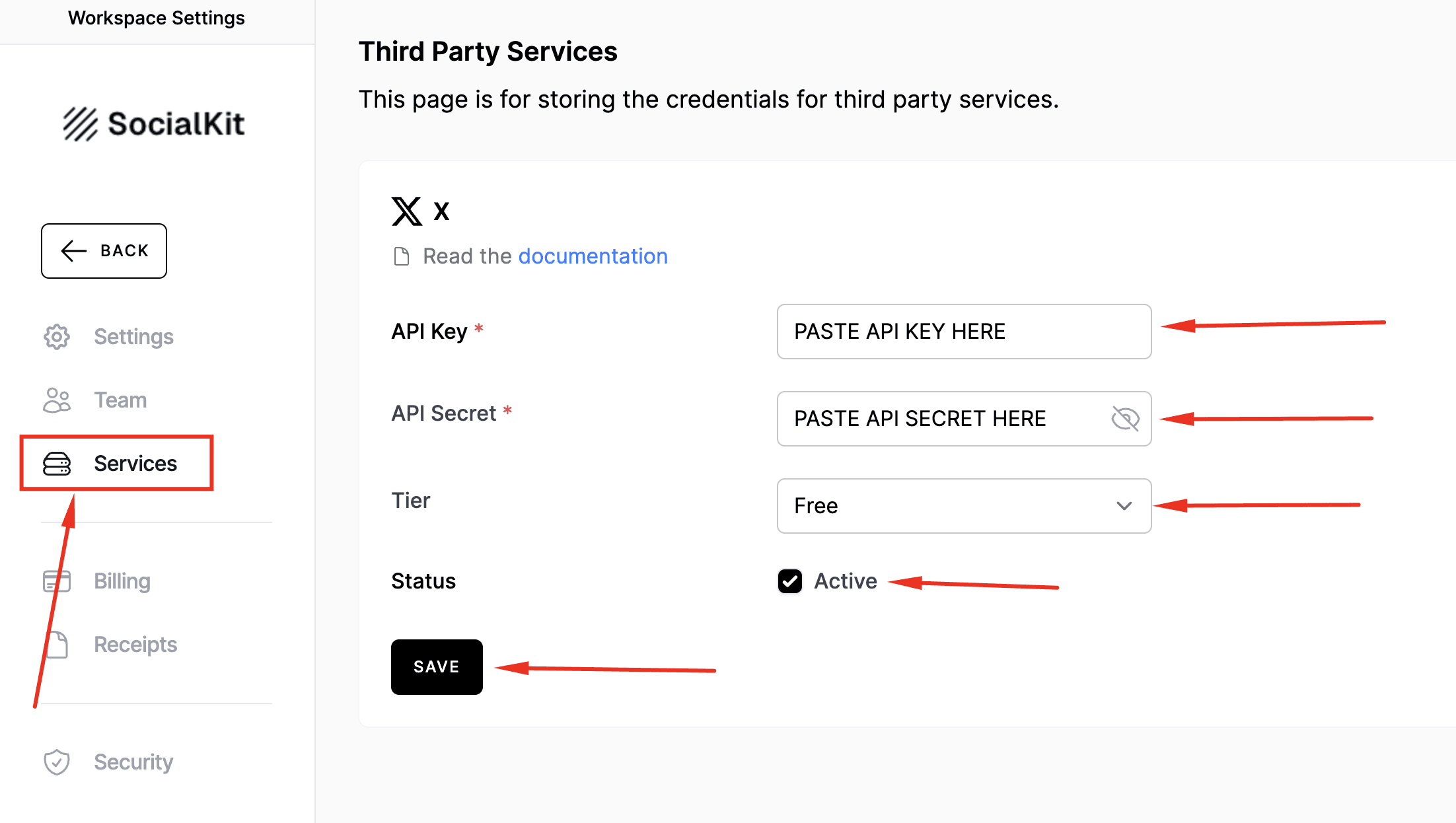 SocialKit Settings - X Integration