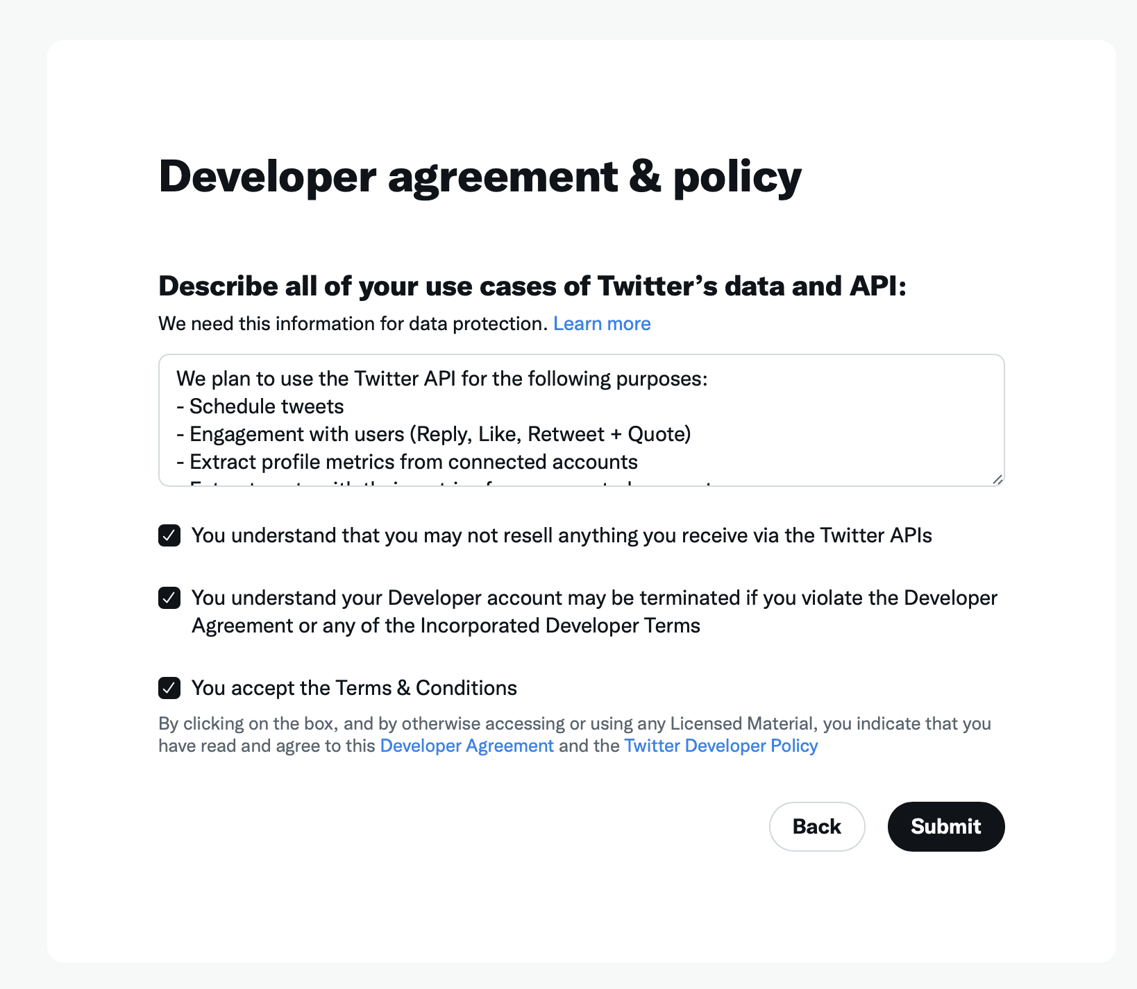 Create a X Developer account - Use Cases