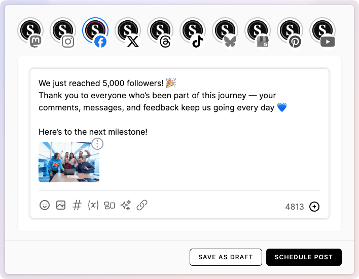 Schedule Facebook posts