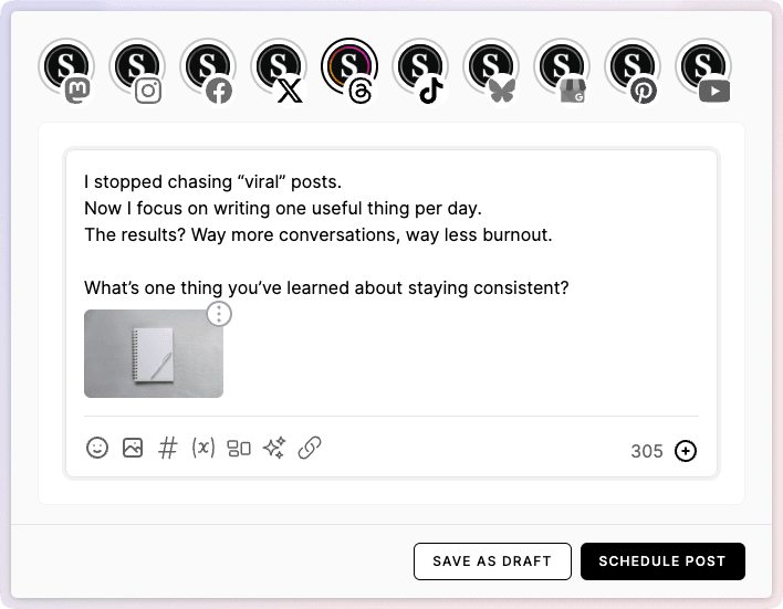 Schedule Threads posts