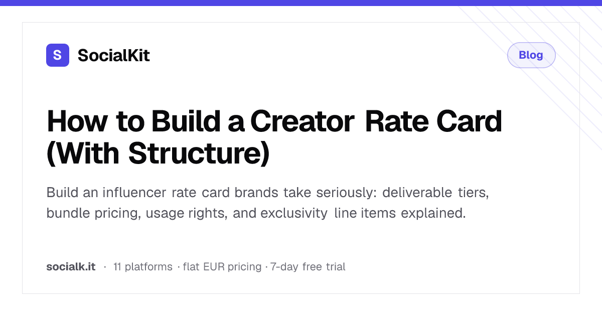How to Build a Creator Rate Card (With Structure)